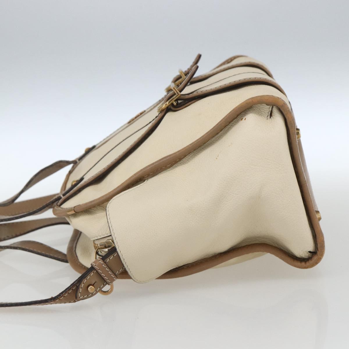 Chloe Hand Bag Leather 2way Beige Gold Auth fm5023