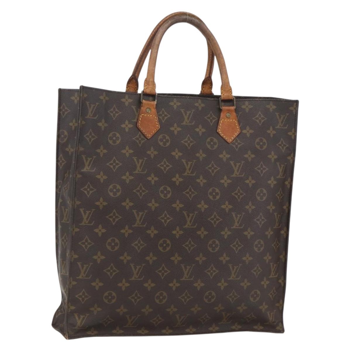 LOUIS VUITTON Monogram Sac Plat Hand Bag M51140 LV Auth fm5042