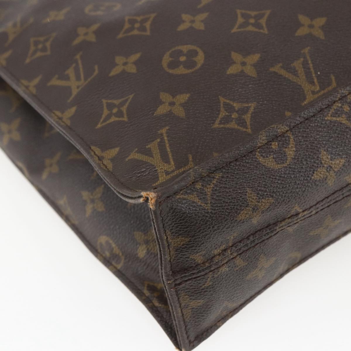 LOUIS VUITTON Monogram Sac Plat Hand Bag M51140 LV Auth fm5042