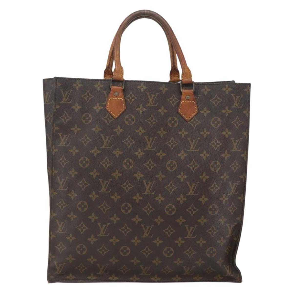 LOUIS VUITTON Monogram Sac Plat Hand Bag M51140 LV Auth fm5042
