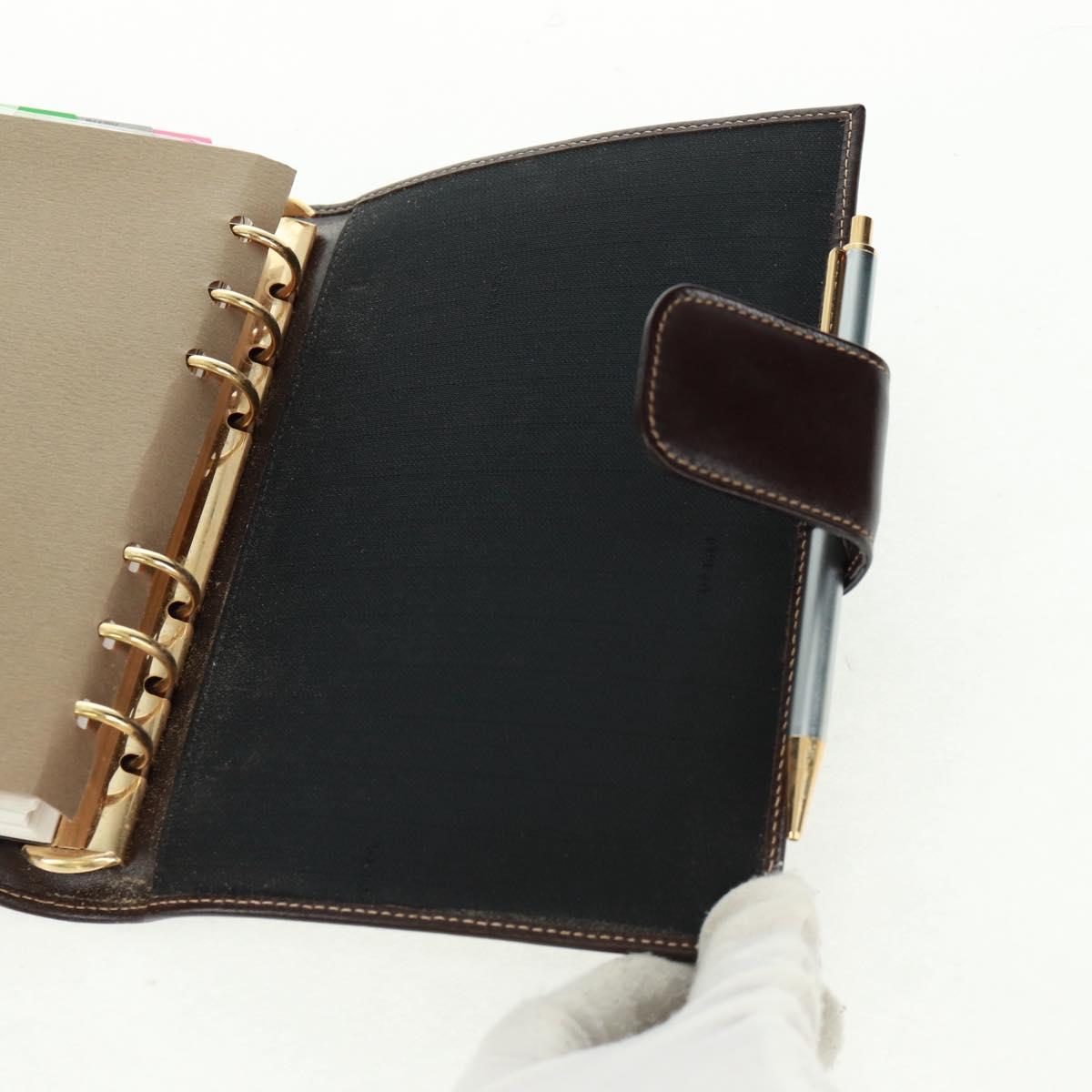 FENDI Zucca Canvas Agenda Day Planner Cover Brown Black Auth fm5048V