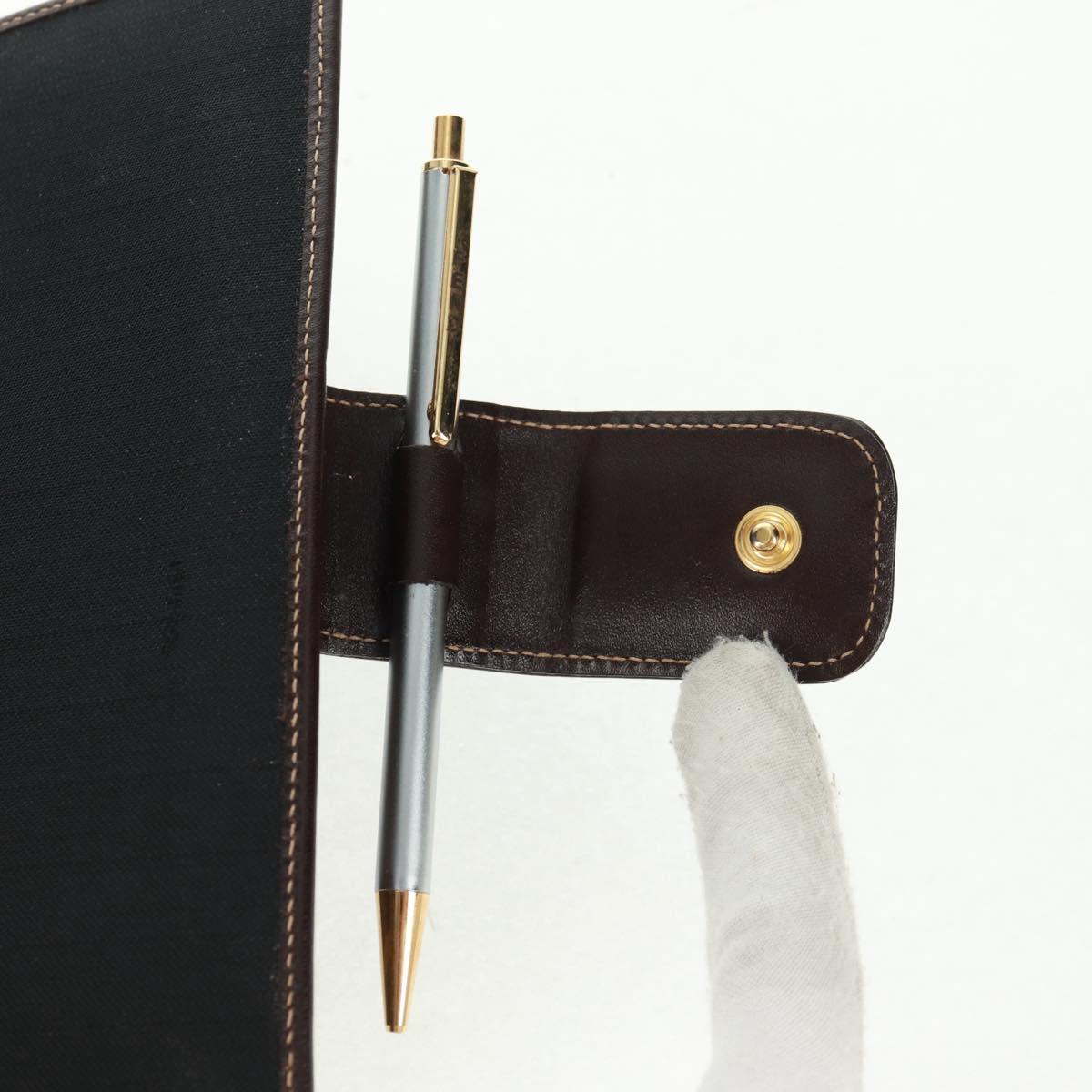 FENDI Zucca Canvas Agenda Day Planner Cover Brown Black Auth fm5048V