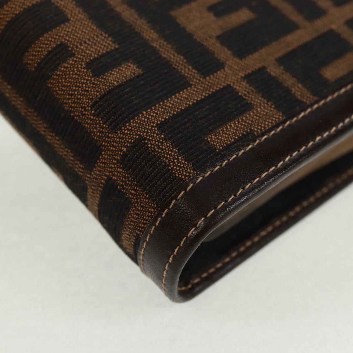 FENDI Zucca Canvas Agenda Day Planner Cover Brown Black Auth fm5048V