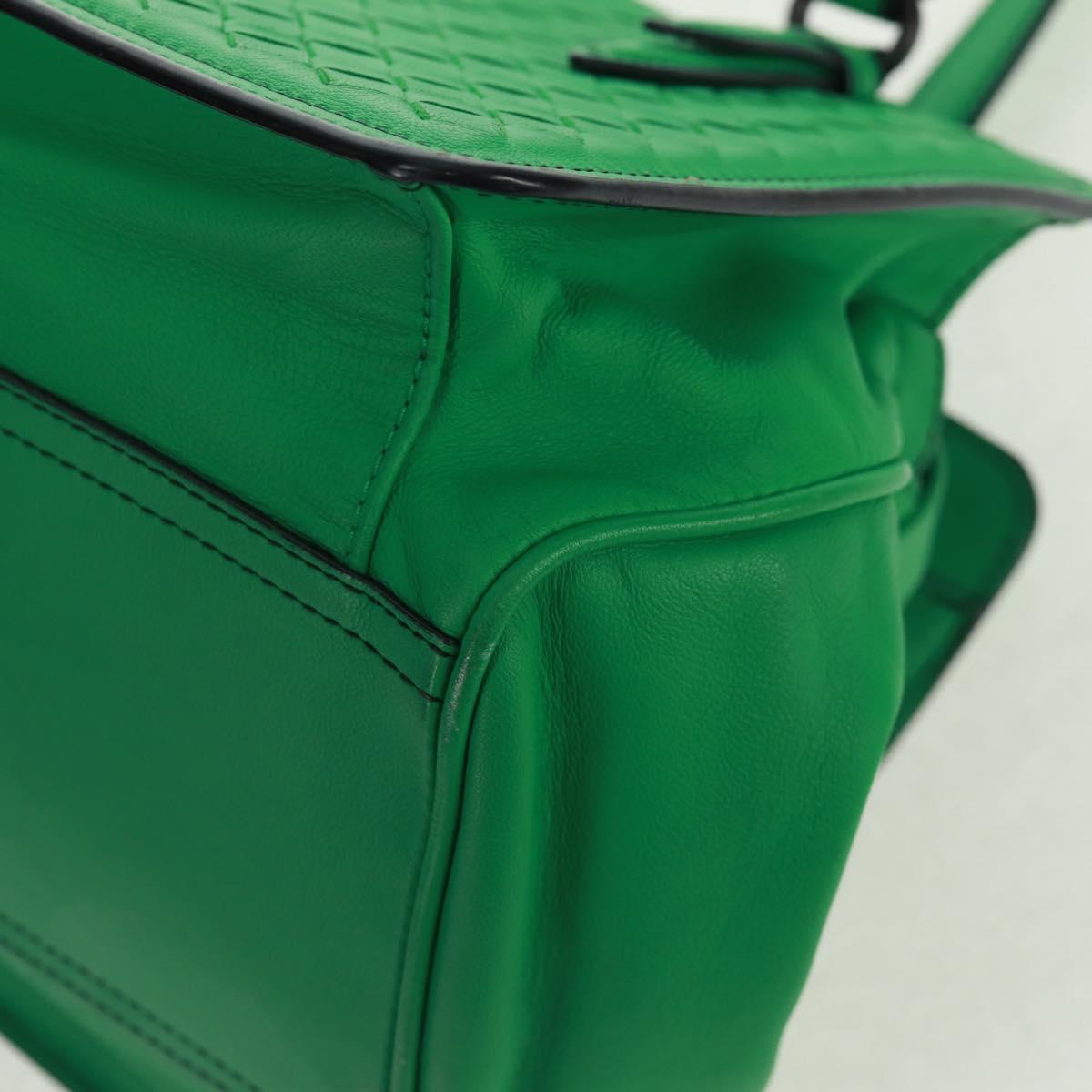 BOTTEGA VENETA INTRECCIATO Hand Bag Leather Green Auth fm5052V