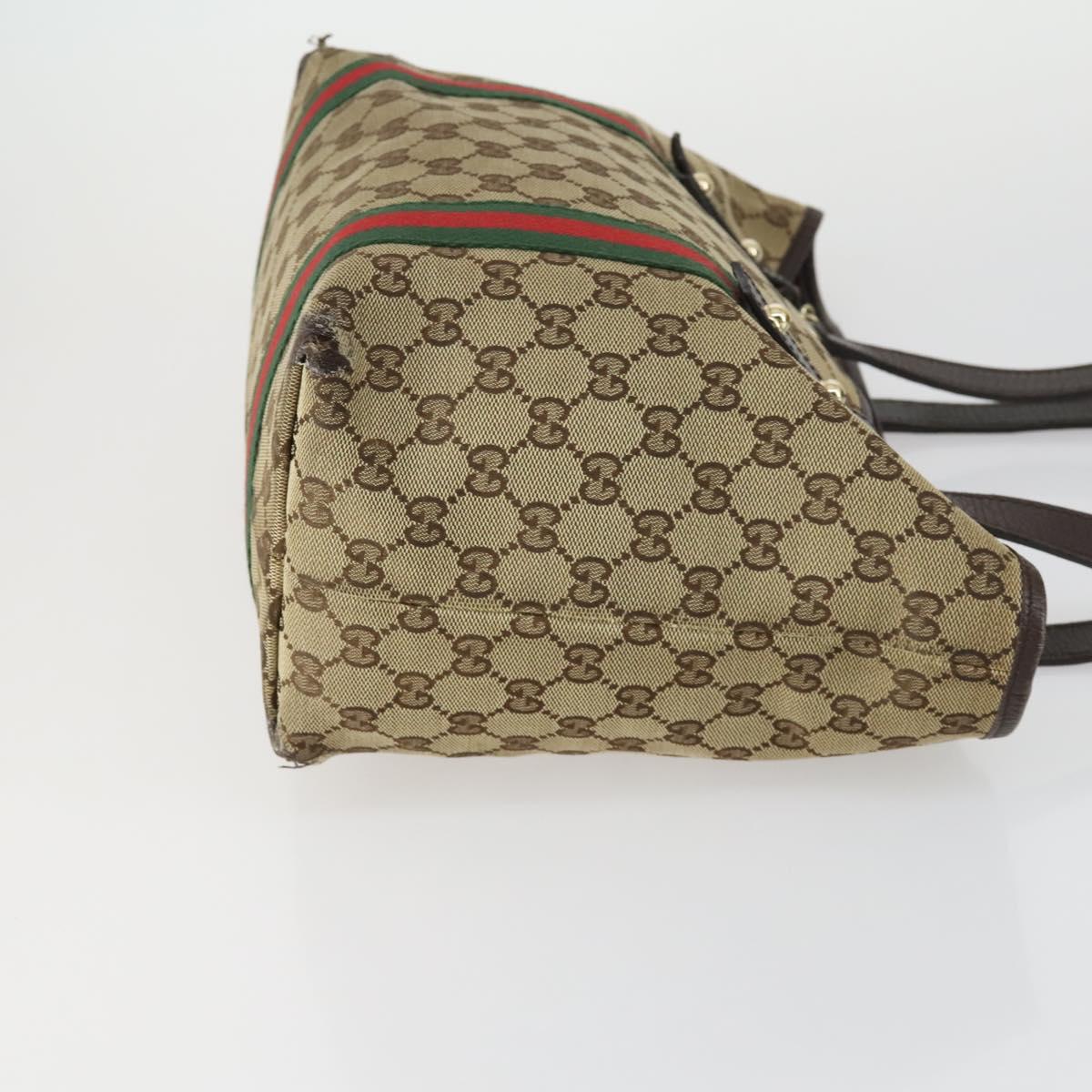 GUCCI GG Canvas Web Sherry Line Bag Sherry Line 4 Set Beige Pink Auth fm5060