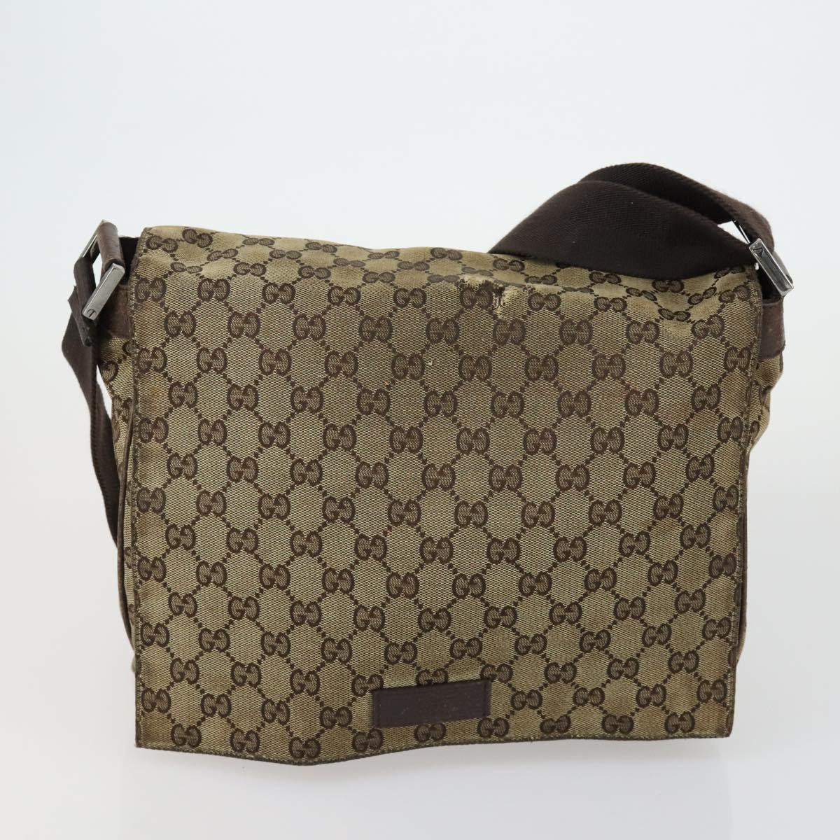 GUCCI GG Canvas Web Sherry Line Bag Sherry Line 4 Set Beige Pink Auth fm5060