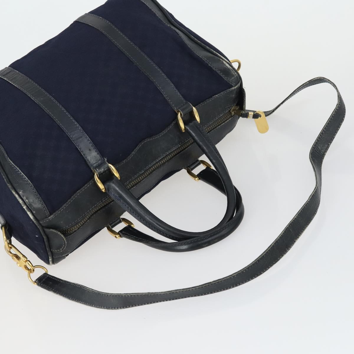 GUCCI Micro GG Canvas GG Micro Supreme Bag Leather 3 Set Navy Brown Auth fm5061