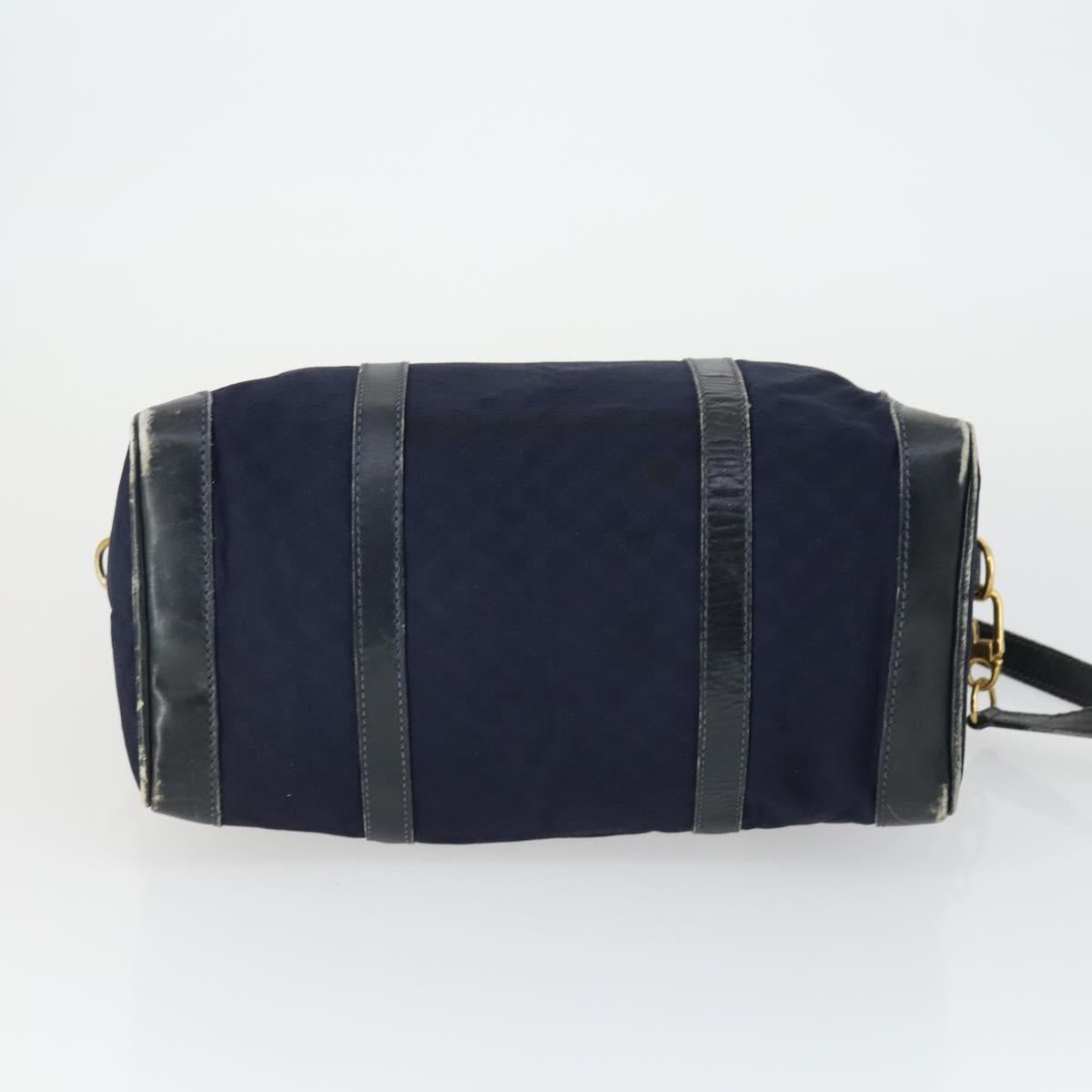 GUCCI Micro GG Canvas GG Micro Supreme Bag Leather 3 Set Navy Brown Auth fm5061