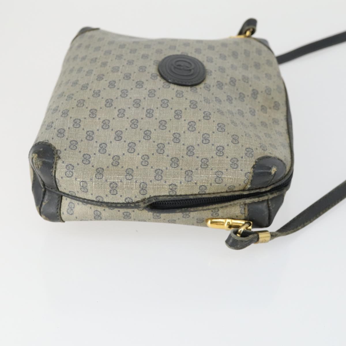 GUCCI Micro GG Canvas GG Micro Supreme Bag Leather 3 Set Navy Brown Auth fm5061