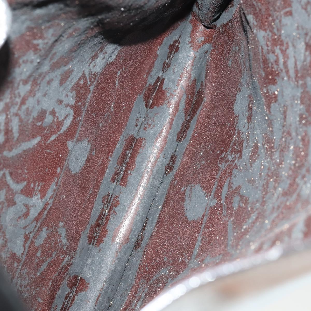 GUCCI Micro GG Canvas GG Micro Supreme Bag Leather 3 Set Navy Brown Auth fm5061