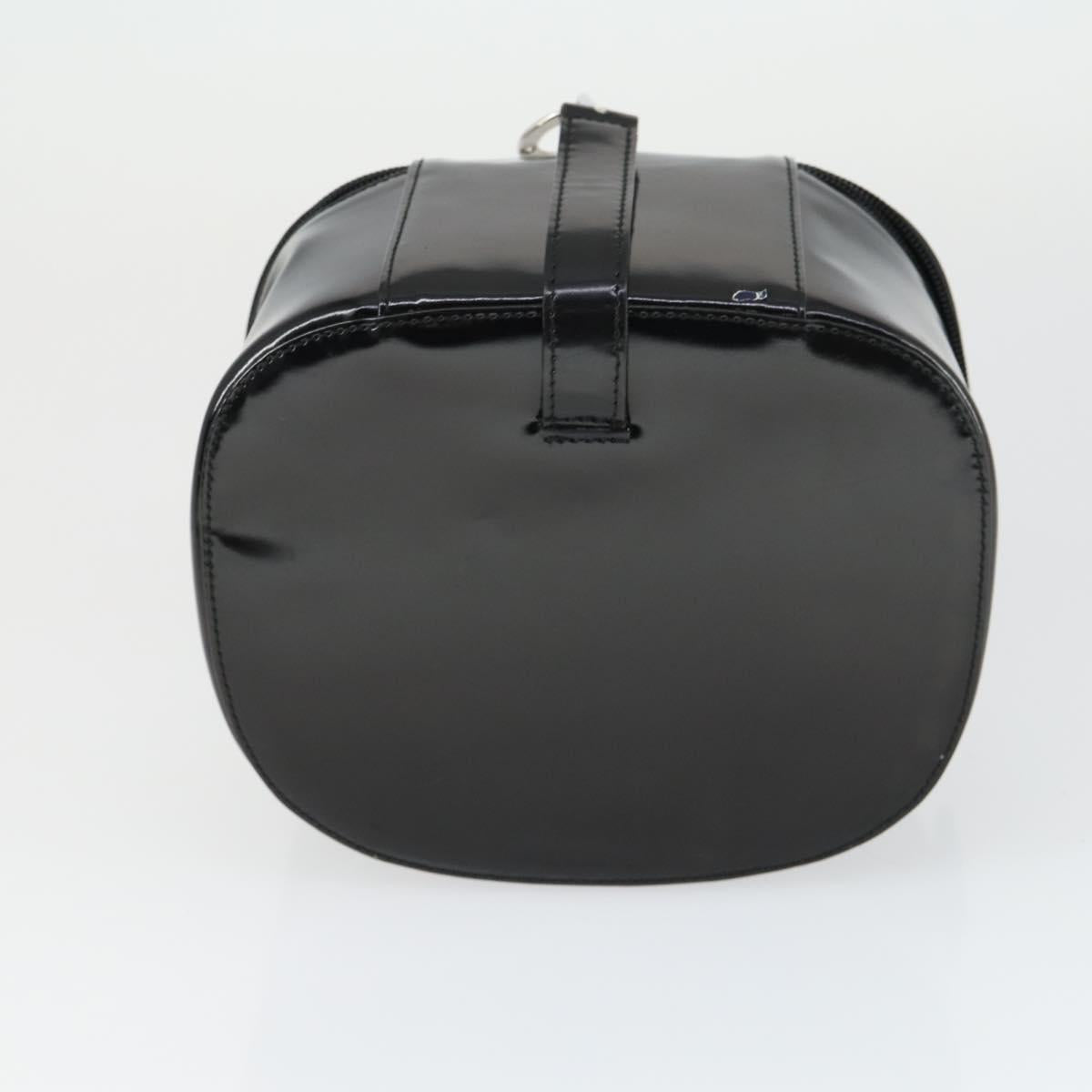 GUCCI Bamboo Vanity pouch Pouch Patent leather 2 Set Black Auth fm5062