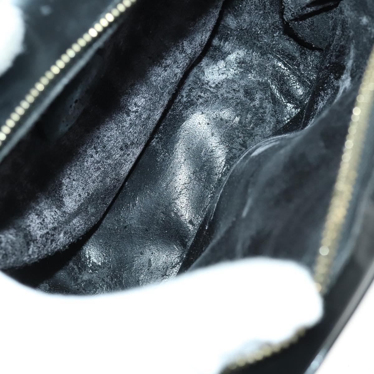 GUCCI Bamboo Vanity pouch Pouch Patent leather 2 Set Black Auth fm5062