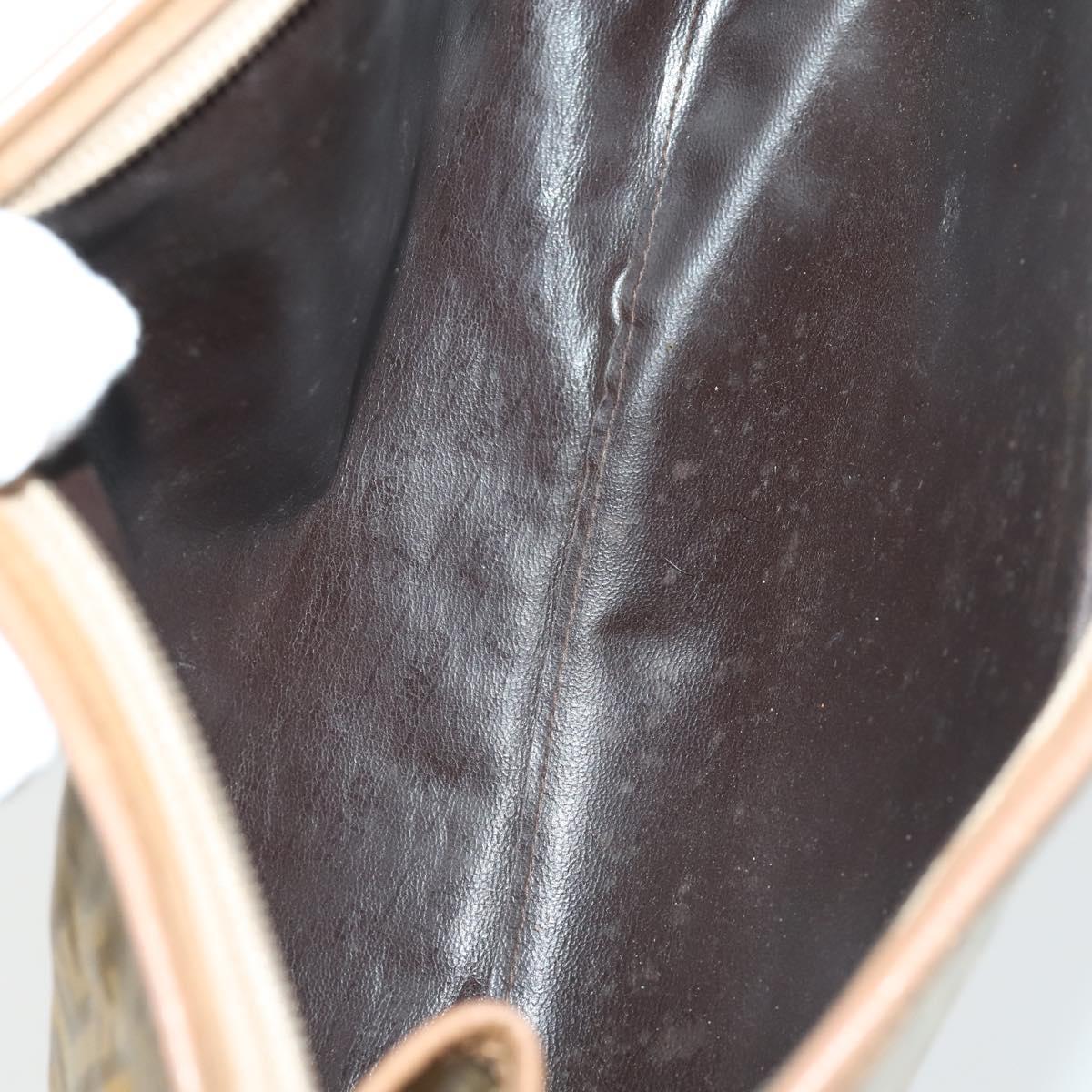 FENDI Zucca Canvas Zucchino Canvas Bag PVC 3 Set Black Brown Auth fm5063