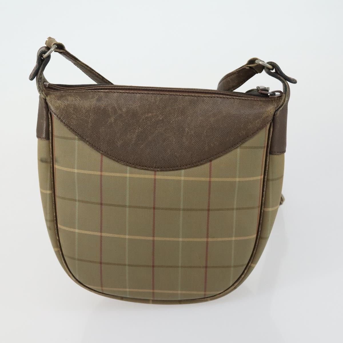 BURBERRY Nova Check Blue Black Label Hand Bag Canvas 4 Set Beige Auth fm5065