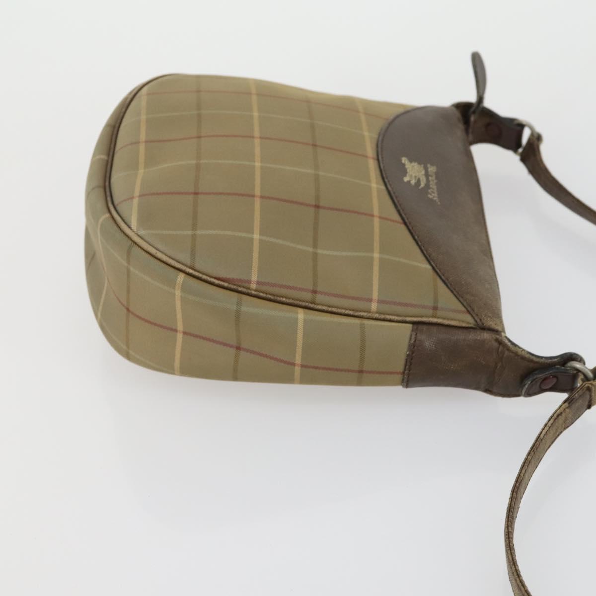 BURBERRY Nova Check Blue Black Label Hand Bag Canvas 4 Set Beige Auth fm5065