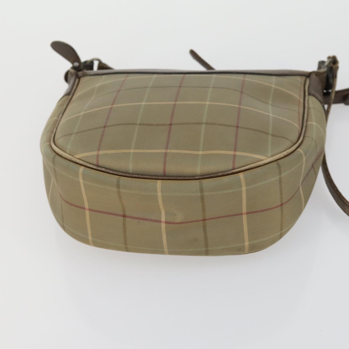 BURBERRY Nova Check Blue Black Label Hand Bag Canvas 4 Set Beige Auth fm5065