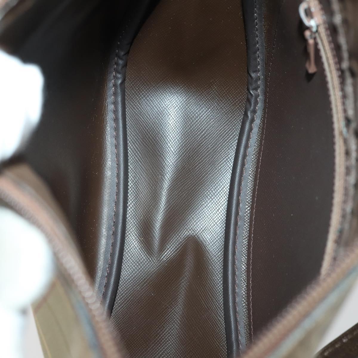 BURBERRY Nova Check Blue Black Label Hand Bag Canvas 4 Set Beige Auth fm5065