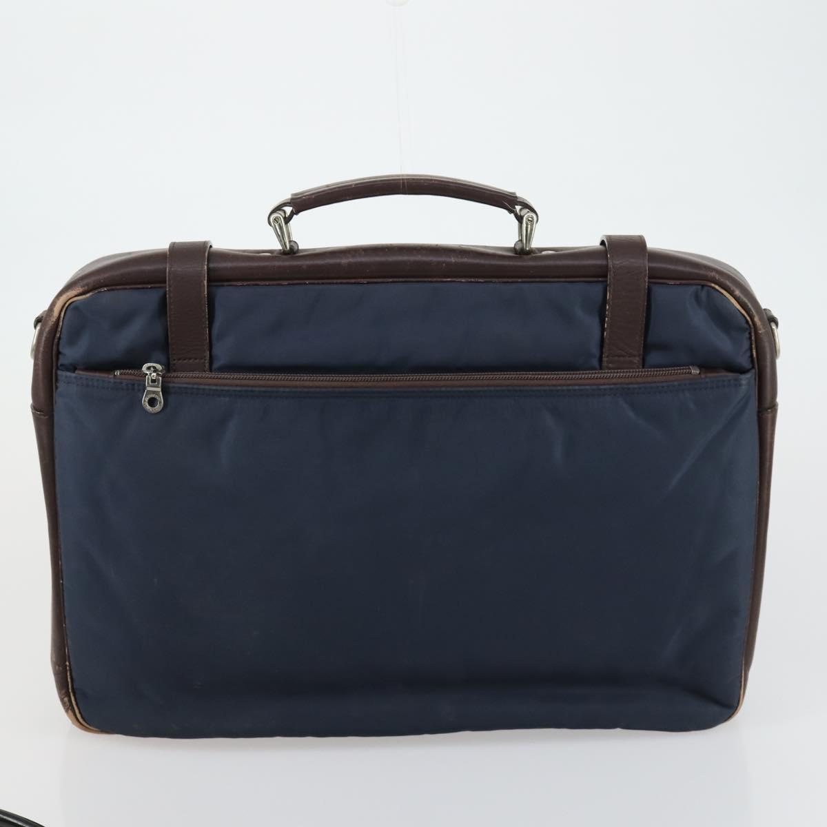 BURBERRY Nova Check Blue Black Label Hand Bag Canvas 4 Set Beige Auth fm5065