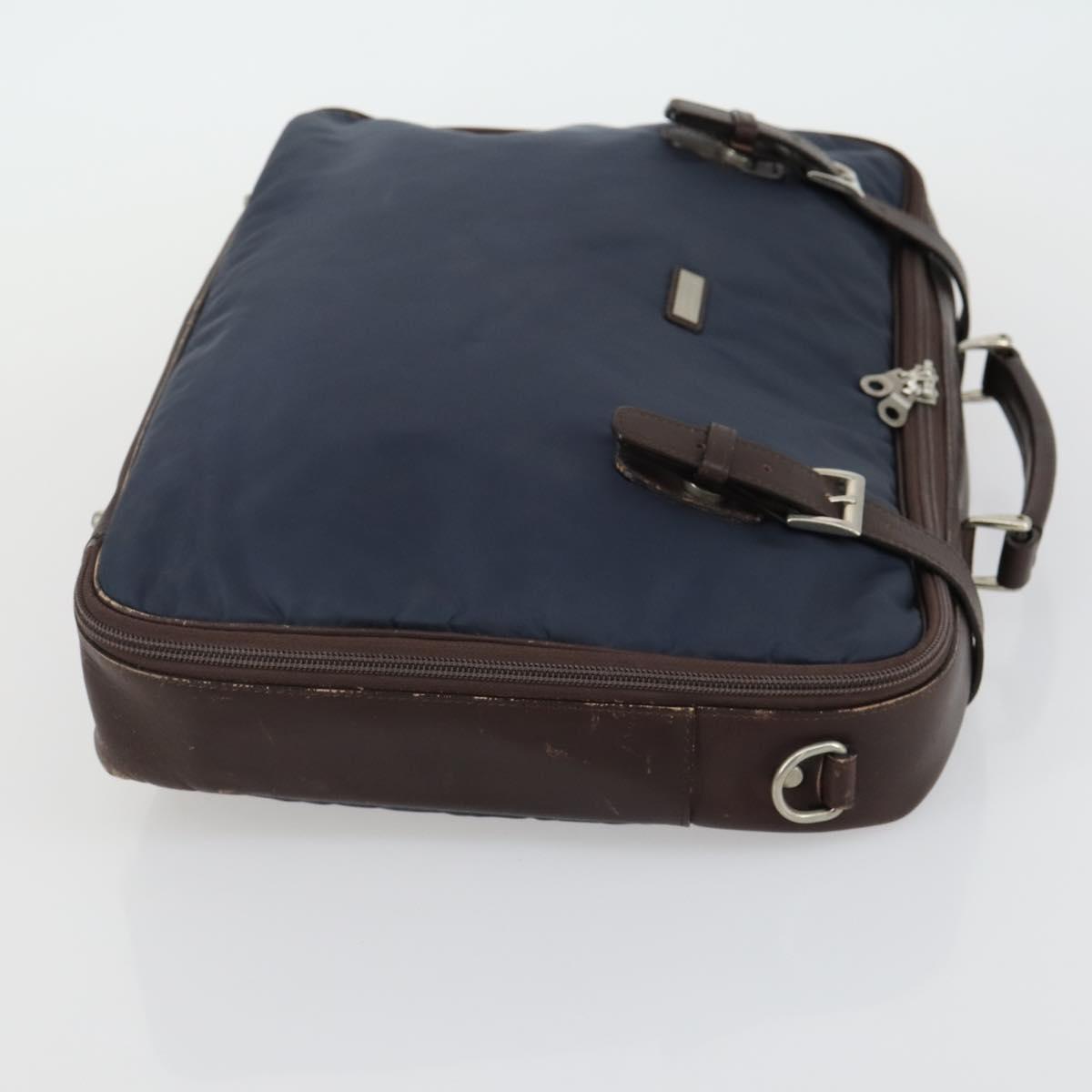 BURBERRY Nova Check Blue Black Label Hand Bag Canvas 4 Set Beige Auth fm5065