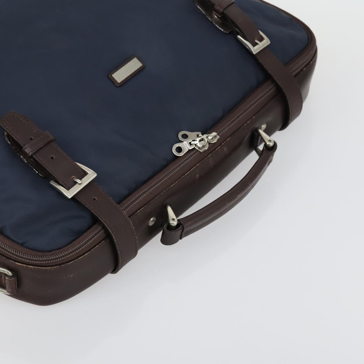 BURBERRY Nova Check Blue Black Label Hand Bag Canvas 4 Set Beige Auth fm5065