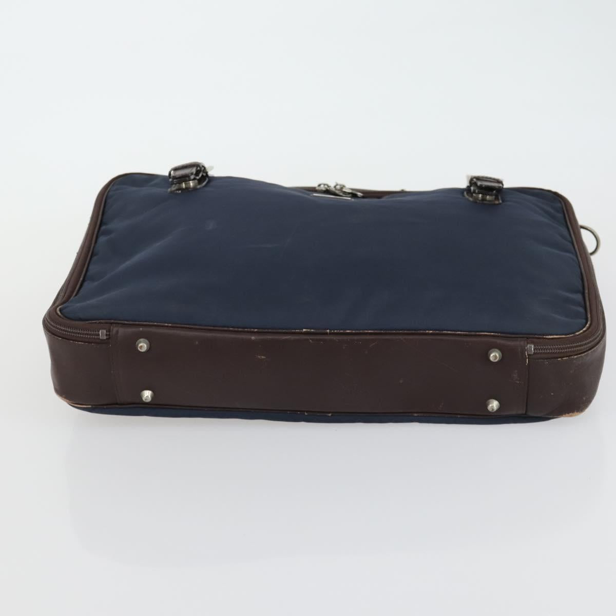 BURBERRY Nova Check Blue Black Label Hand Bag Canvas 4 Set Beige Auth fm5065