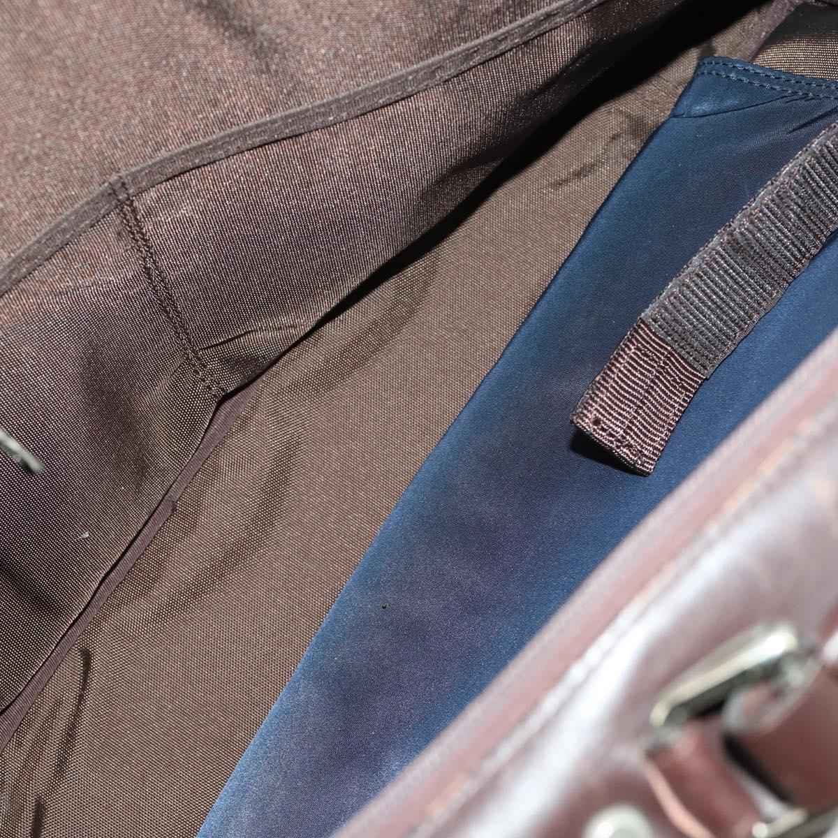 BURBERRY Nova Check Blue Black Label Hand Bag Canvas 4 Set Beige Auth fm5065