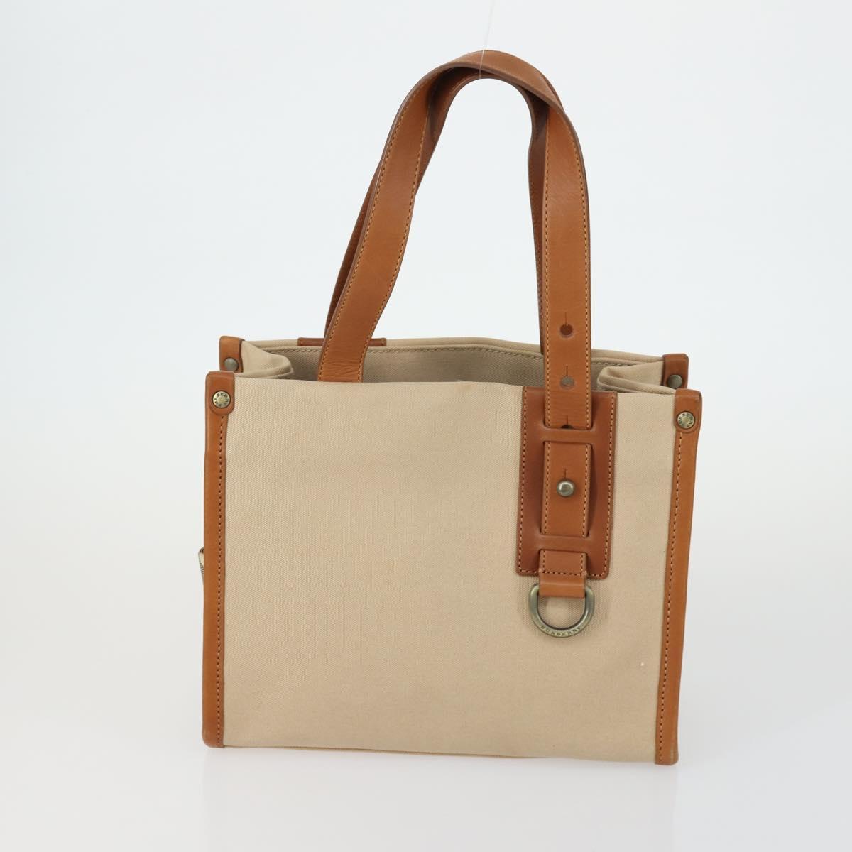 BURBERRY Nova Check Blue Black Label Hand Bag Canvas 4 Set Beige Auth fm5065