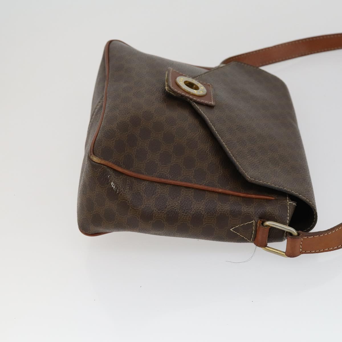 CELINE Macadam Canvas C Macadam Canvas Bag PVC 4 Set Brown Navy Auth fm5067