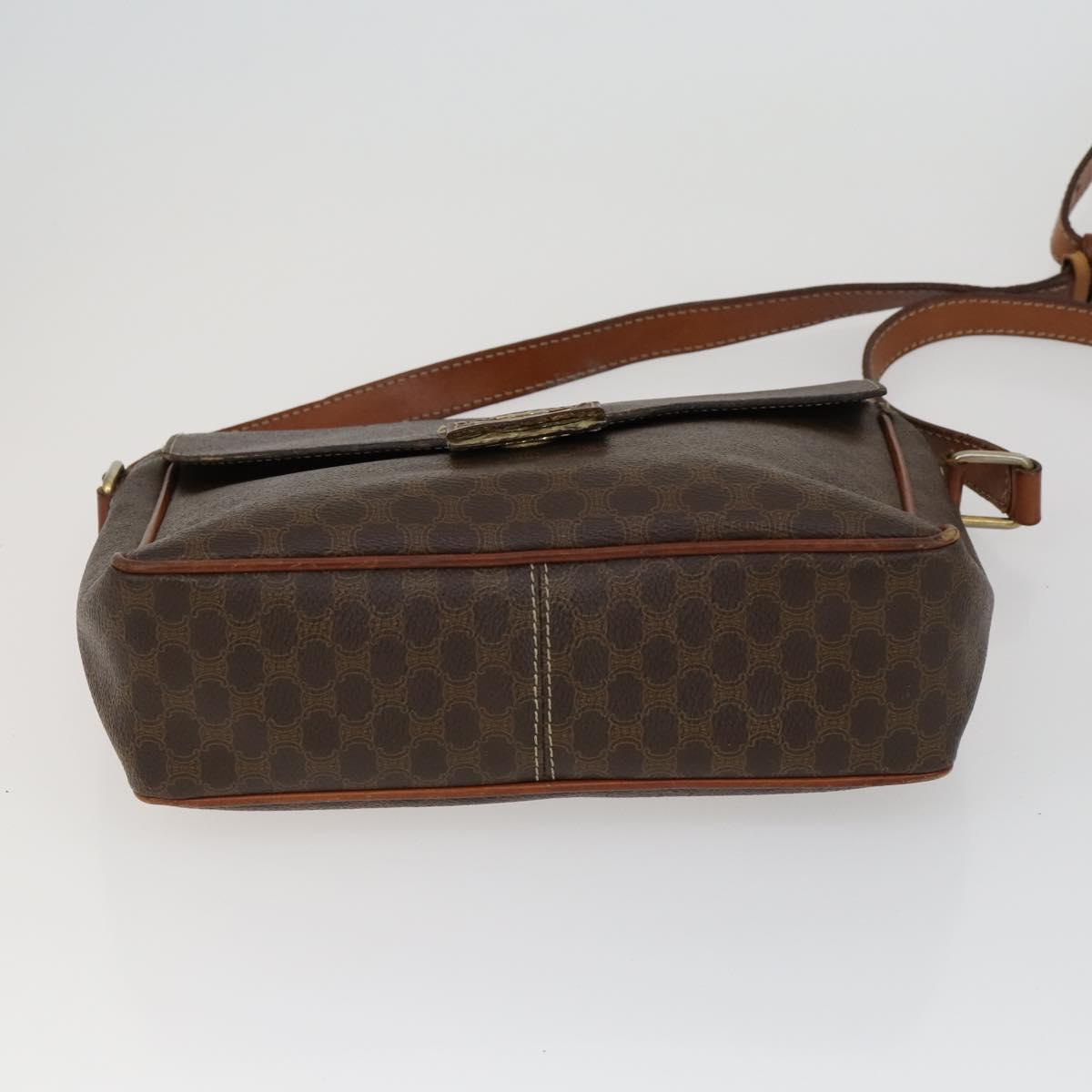 CELINE Macadam Canvas C Macadam Canvas Bag PVC 4 Set Brown Navy Auth fm5067