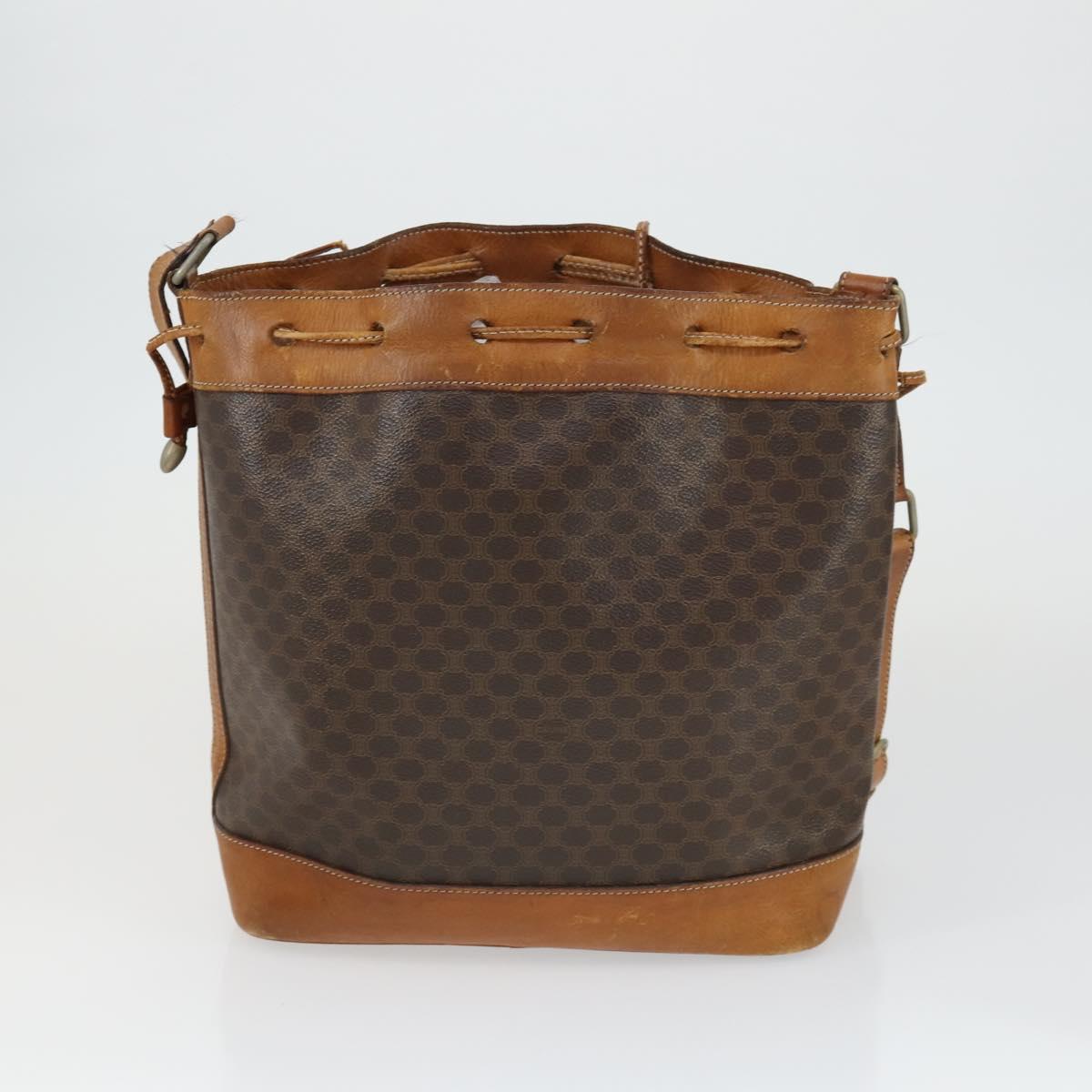 CELINE Macadam Canvas C Macadam Canvas Bag PVC 4 Set Brown Navy Auth fm5067