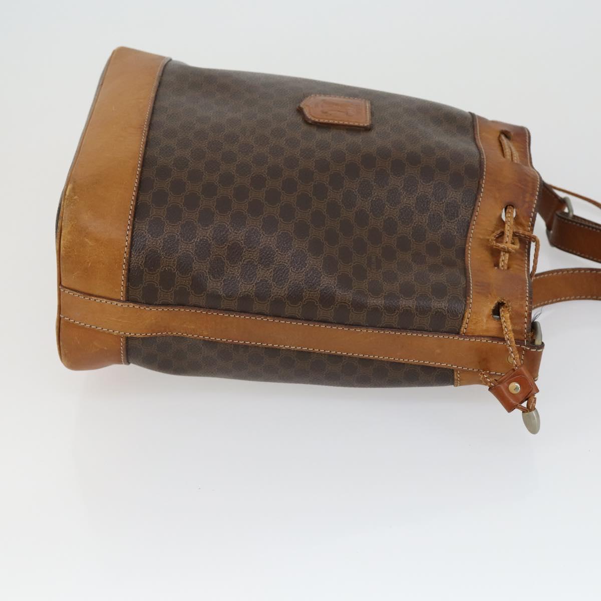 CELINE Macadam Canvas C Macadam Canvas Bag PVC 4 Set Brown Navy Auth fm5067