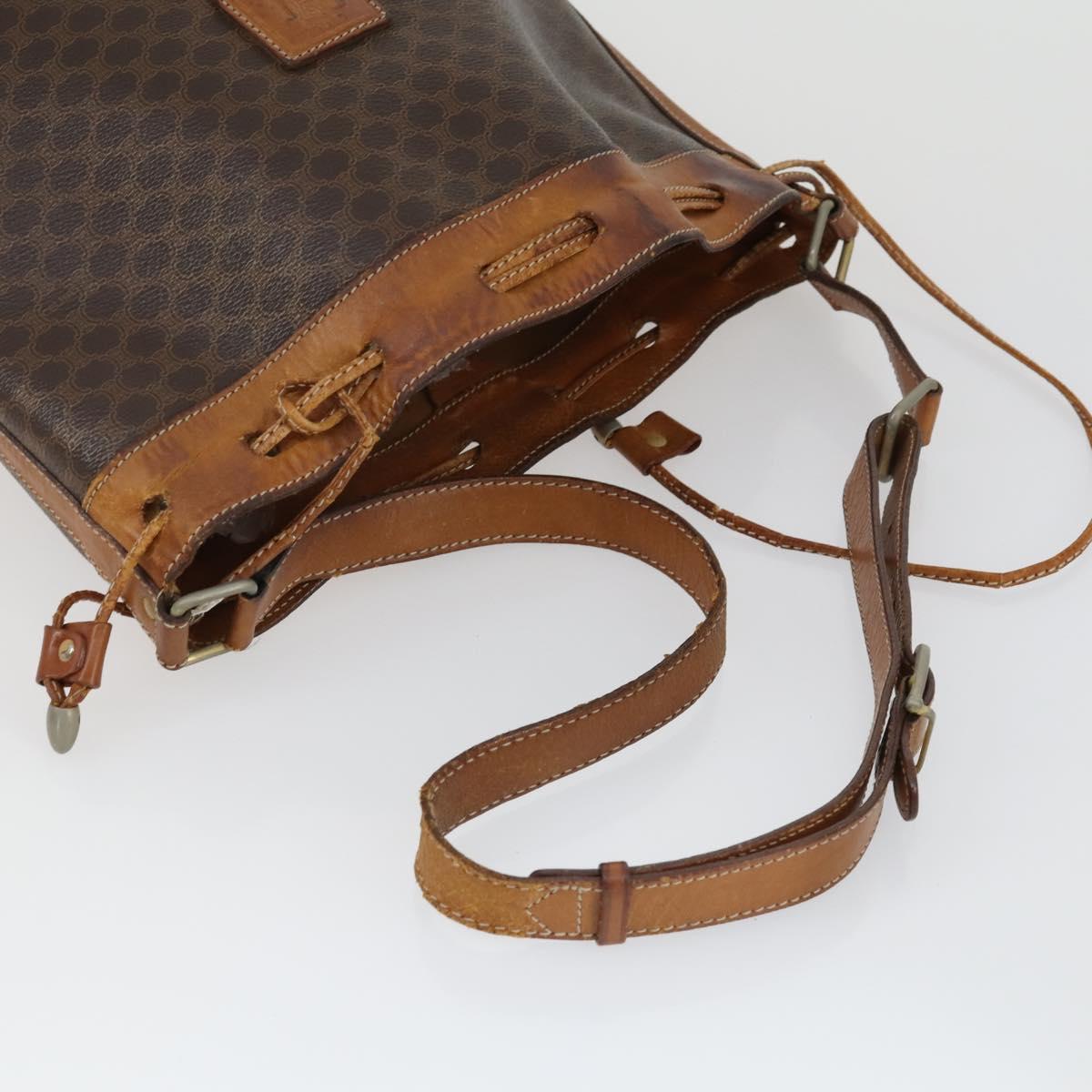 CELINE Macadam Canvas C Macadam Canvas Bag PVC 4 Set Brown Navy Auth fm5067