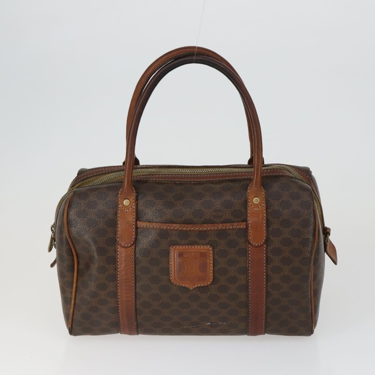 CELINE Macadam Canvas C Macadam Canvas Bag PVC 4 Set Brown Navy Auth fm5067