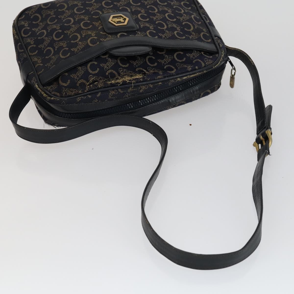 CELINE Macadam Canvas C Macadam Canvas Bag PVC 4 Set Brown Navy Auth fm5067