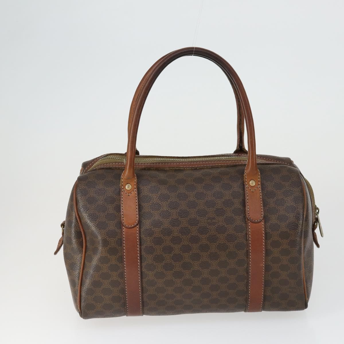 CELINE Macadam Canvas C Macadam Canvas Bag PVC 4 Set Brown Navy Auth fm5067