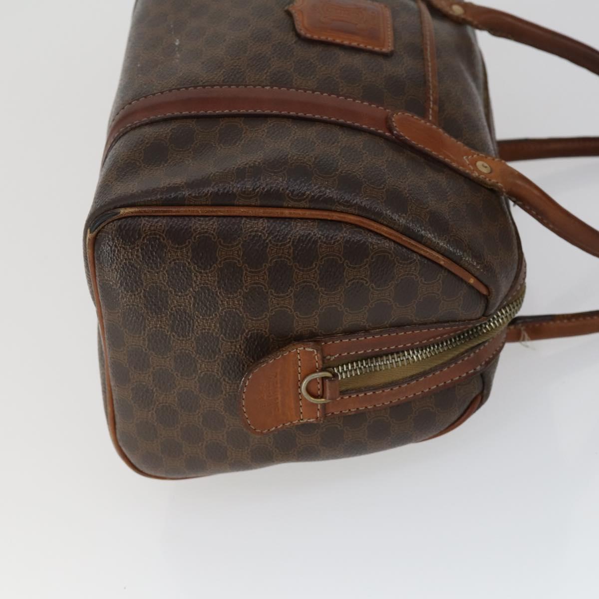 CELINE Macadam Canvas C Macadam Canvas Bag PVC 4 Set Brown Navy Auth fm5067