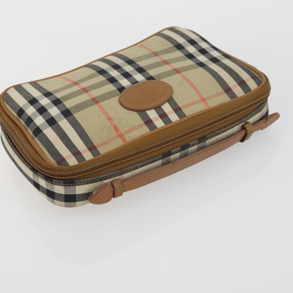 BURBERRY Nova Check Bag Canvas 3 Set Beige Auth fm5069