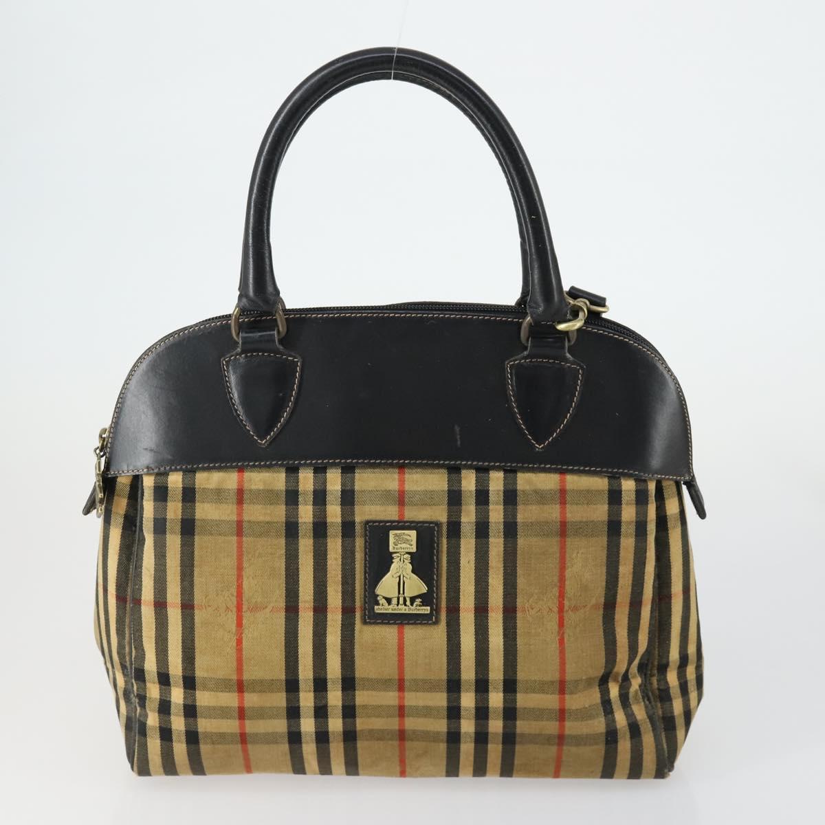 BURBERRY Nova Check Bag Canvas 3 Set Beige Auth fm5069
