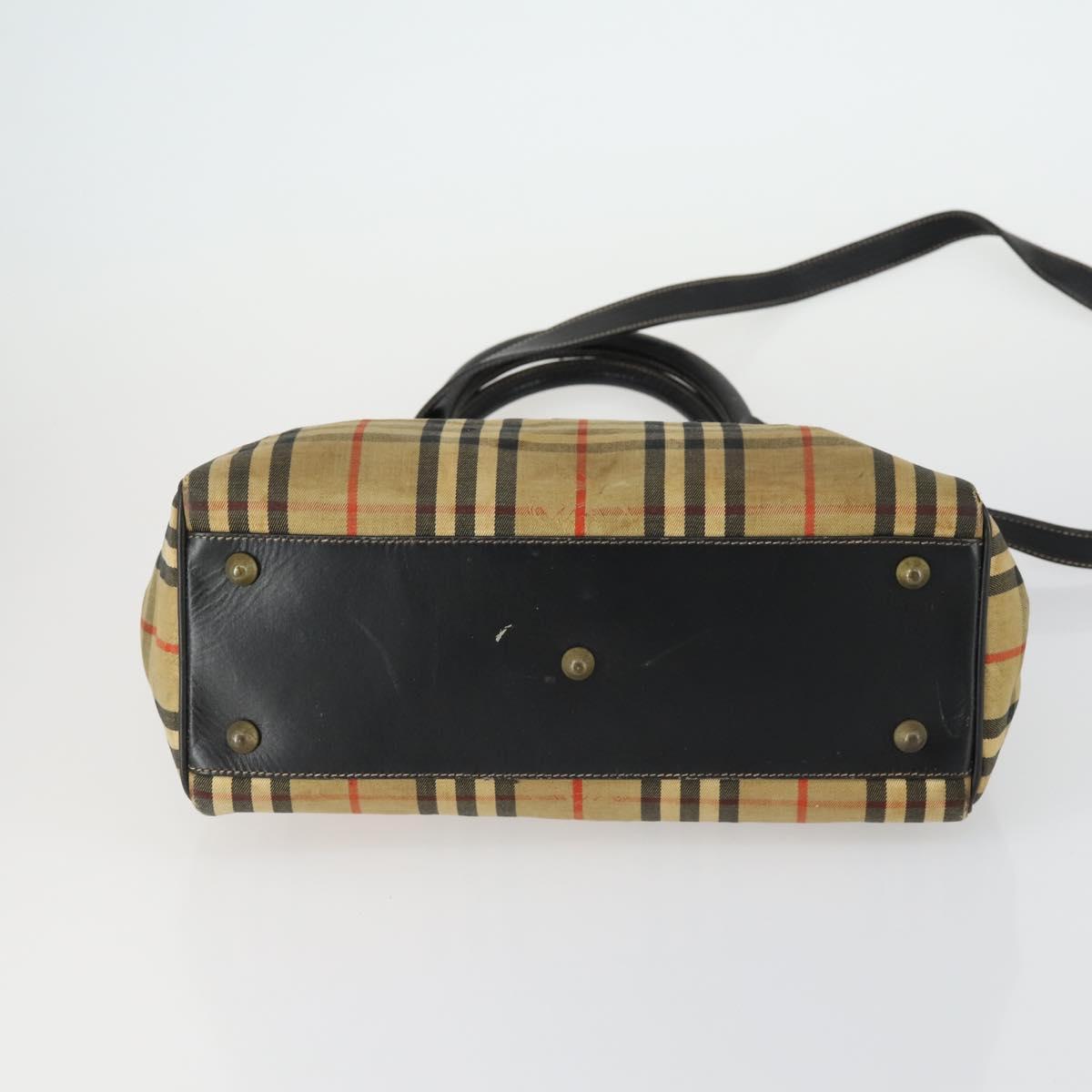 BURBERRY Nova Check Bag Canvas 3 Set Beige Auth fm5069