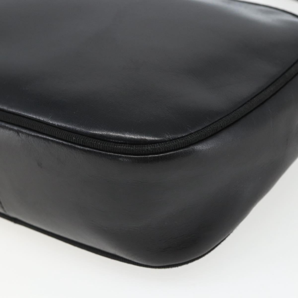 Salvatore Ferragamo Vala Shoulder Bag Leather Black Gold Auth fm5071