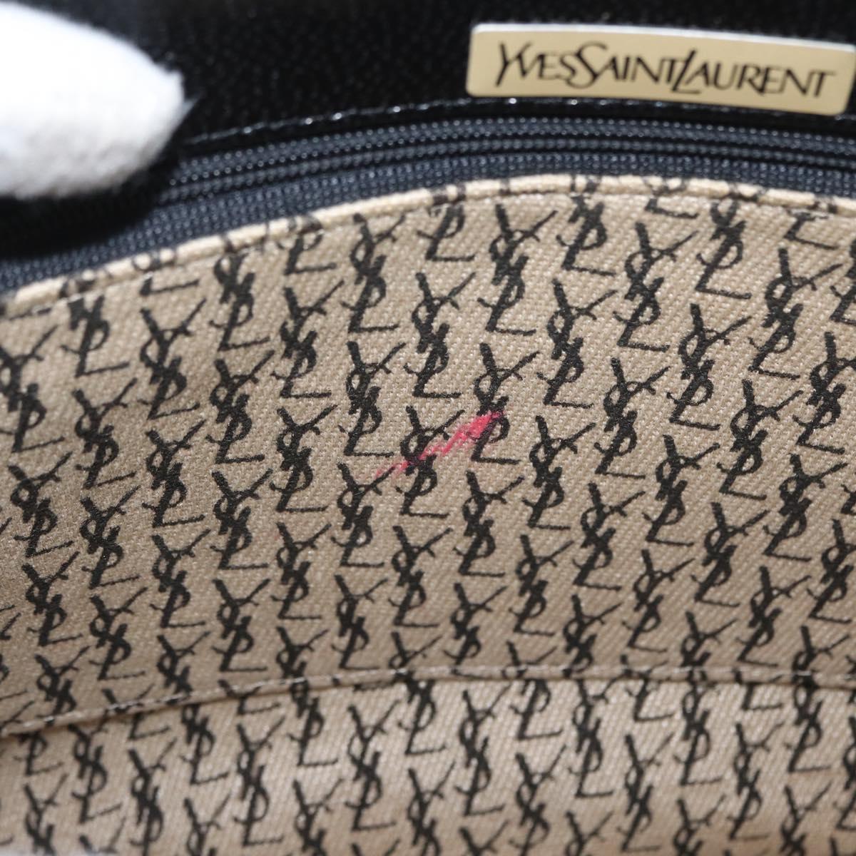 SAINT LAURENT Shoulder Bag Leather Black gold Auth fm5080