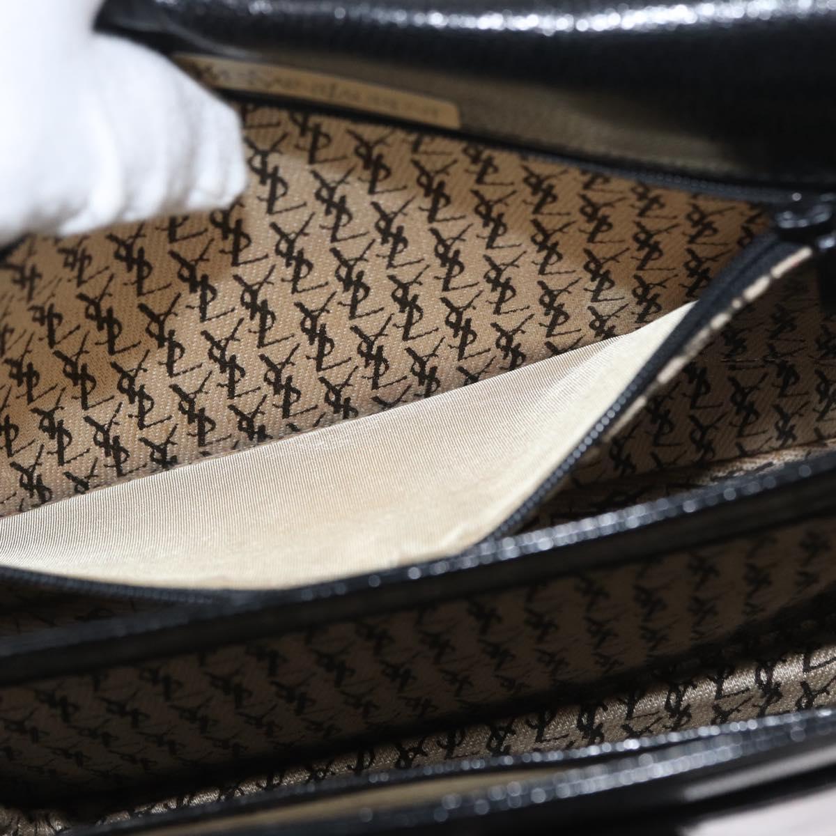 SAINT LAURENT Shoulder Bag Leather Black gold Auth fm5080