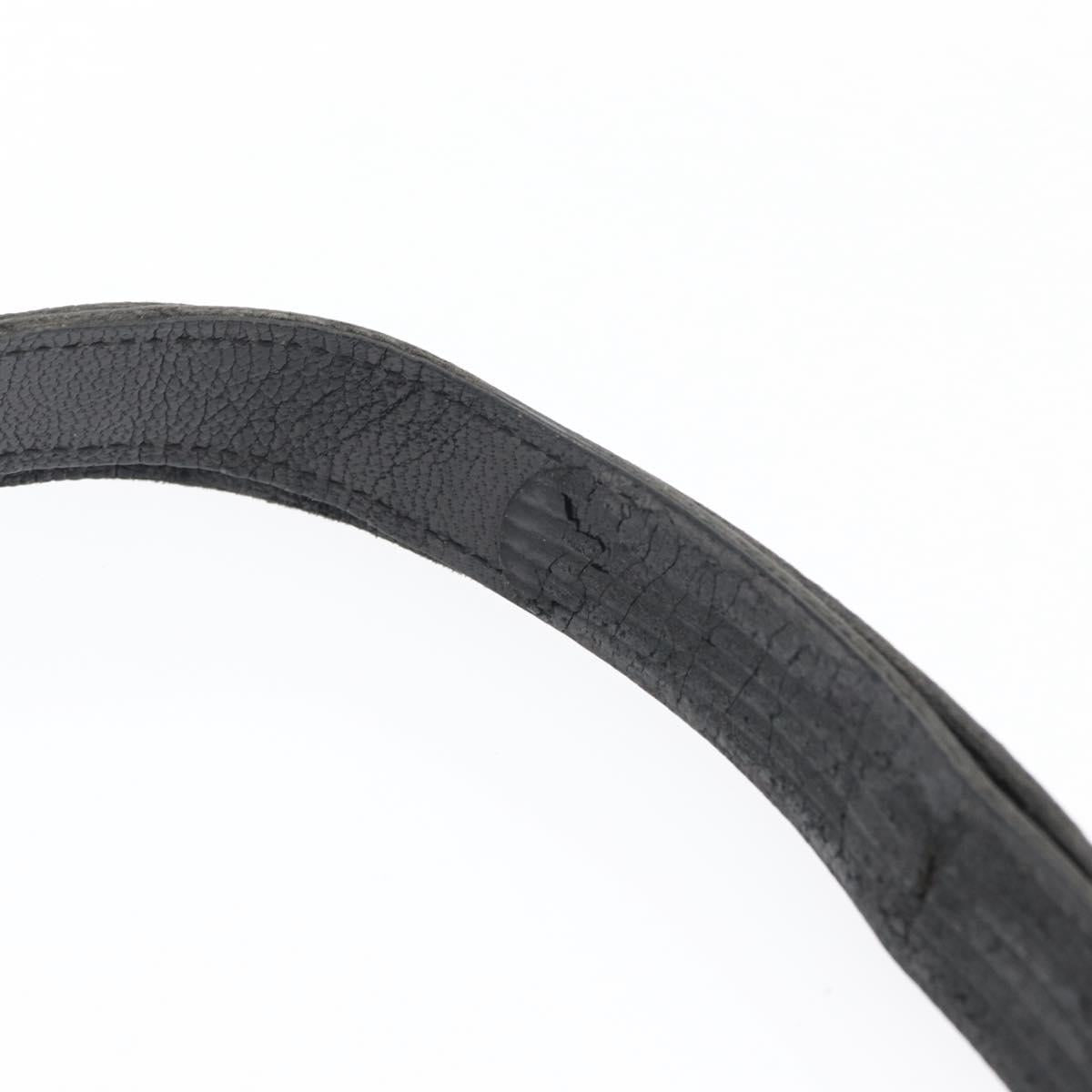 SAINT LAURENT Shoulder Bag Leather Black gold Auth fm5080