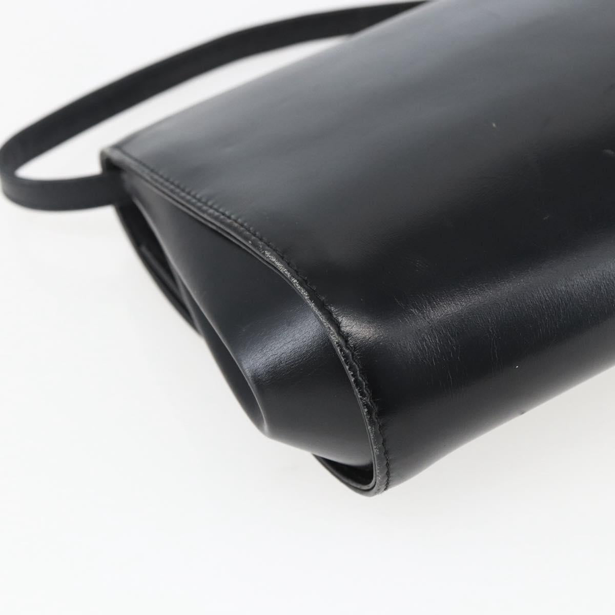 GUCCI Shoulder Bag Leather Black Gold 004 056 0219 Auth fm5081