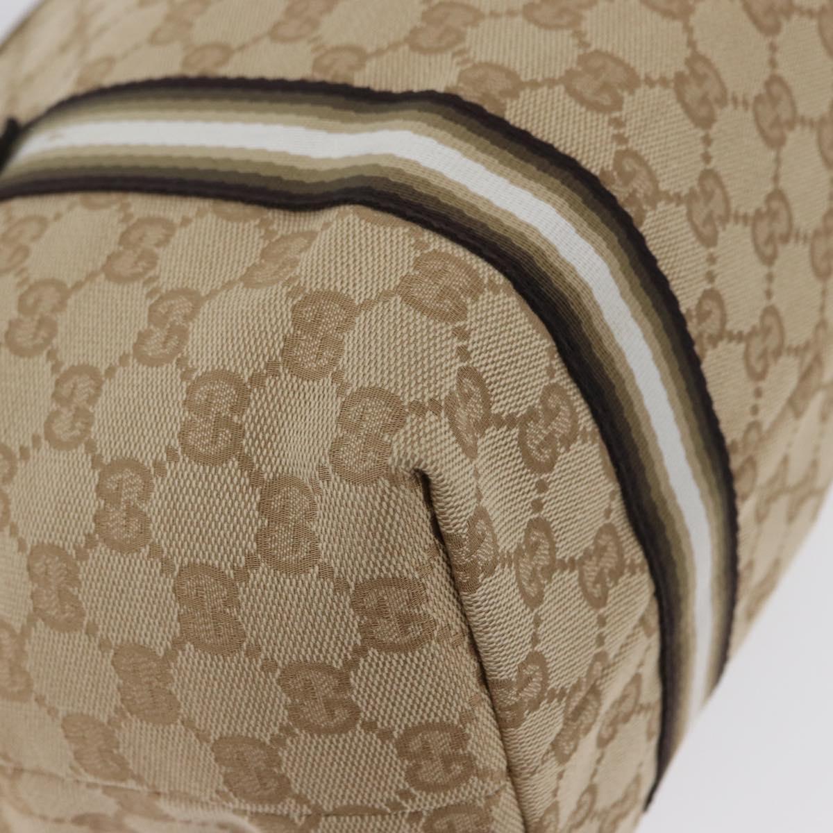 GUCCI GG Canvas Tote Bag Beige Gold 137396 Auth fm5086
