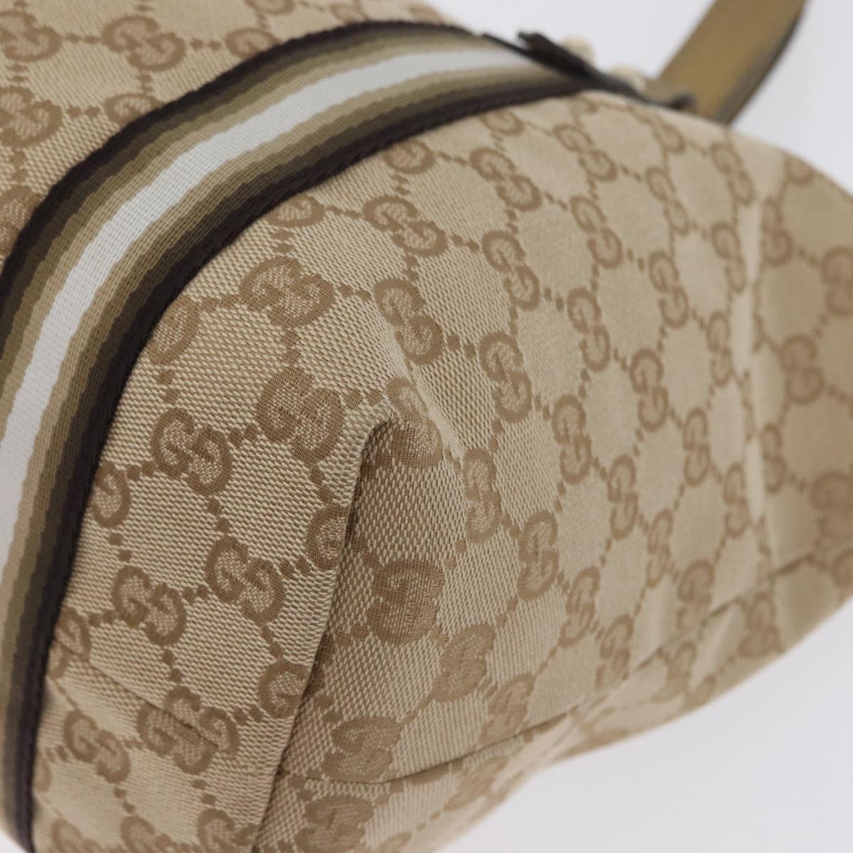 GUCCI GG Canvas Tote Bag Beige Gold 137396 Auth fm5086