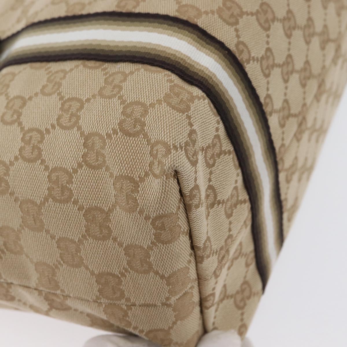 GUCCI GG Canvas Tote Bag Beige Gold 137396 Auth fm5086