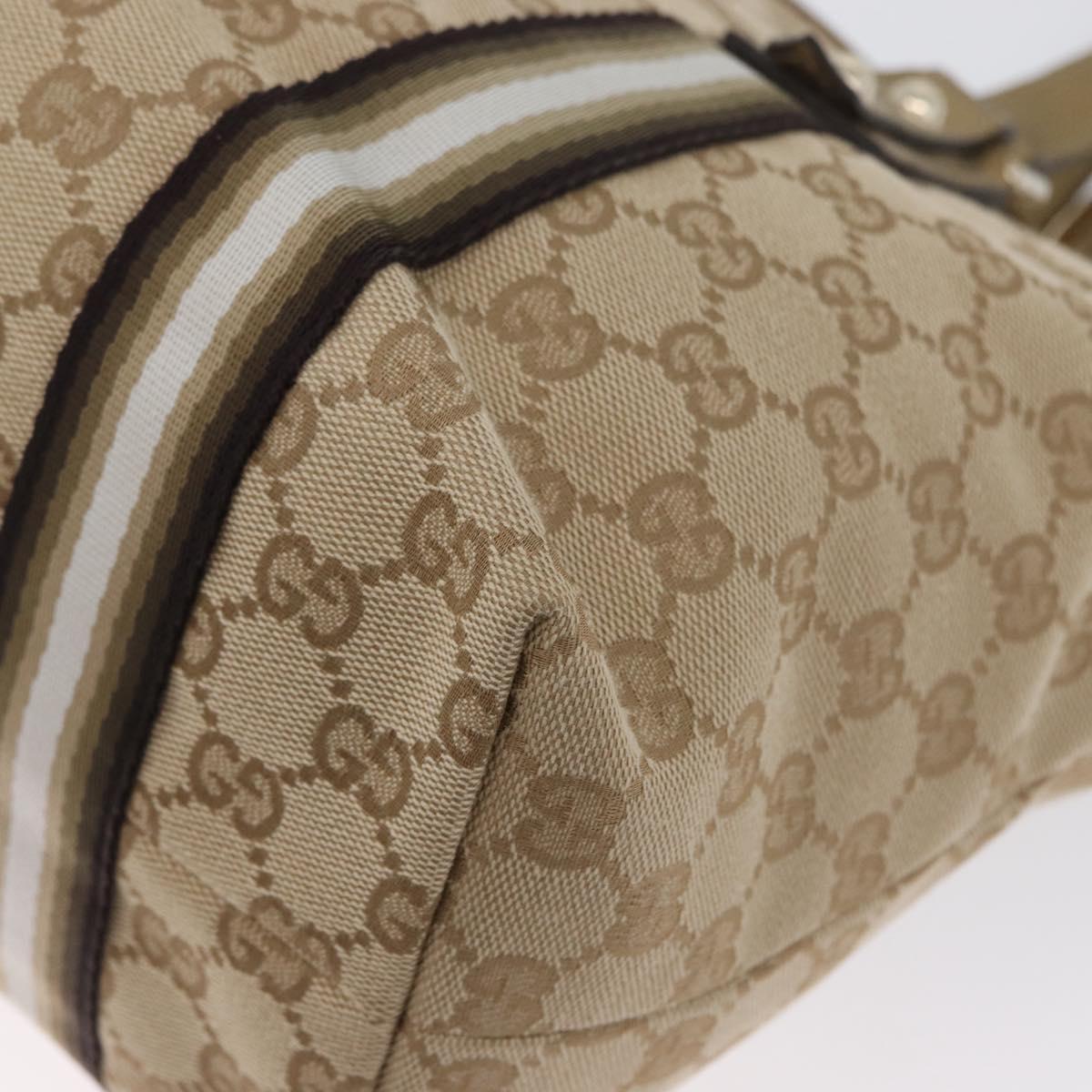 GUCCI GG Canvas Tote Bag Beige Gold 137396 Auth fm5086
