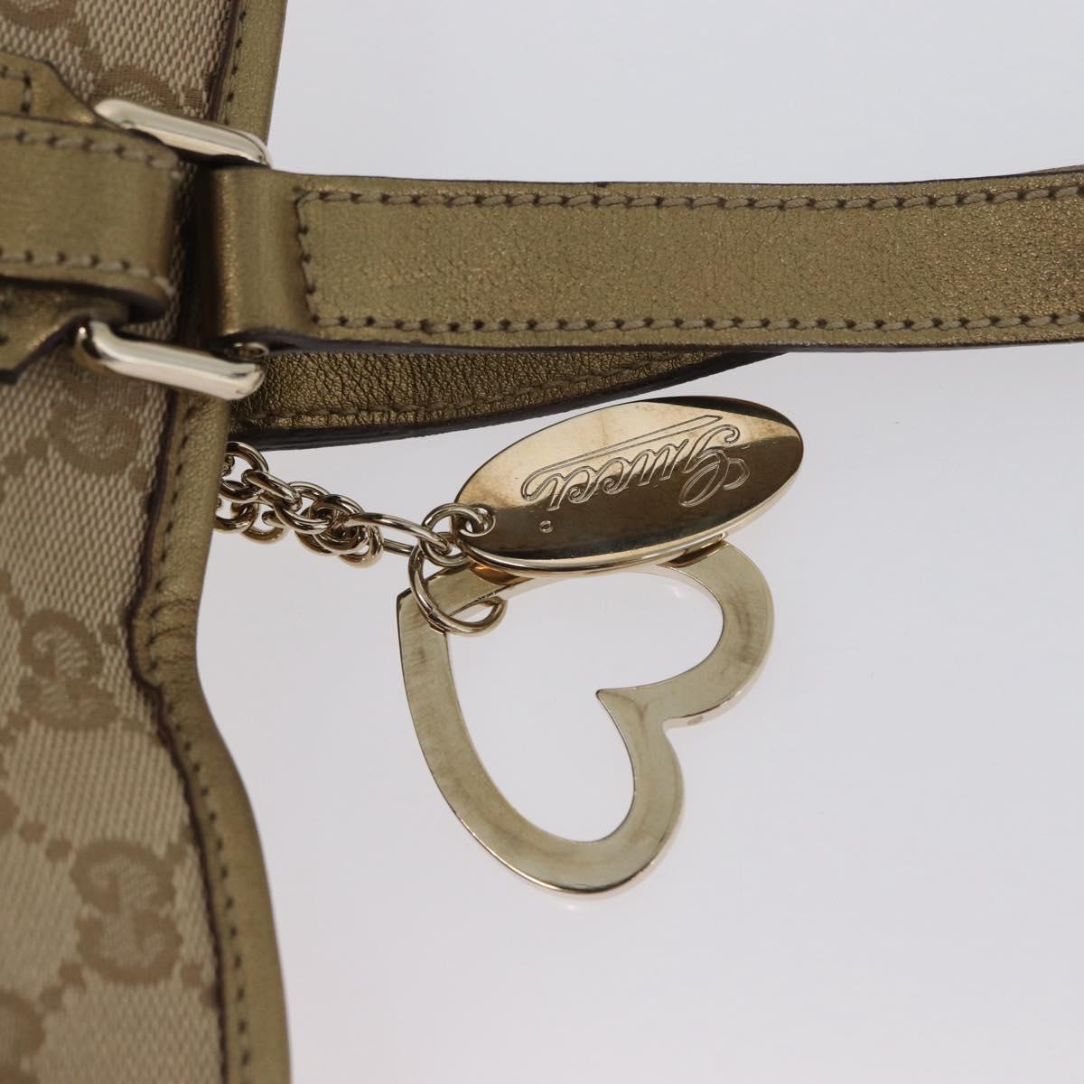 GUCCI GG Canvas Tote Bag Beige Gold 137396 Auth fm5086