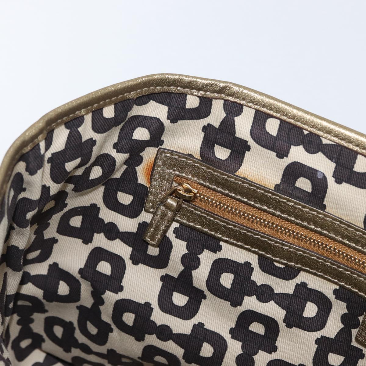 GUCCI GG Canvas Tote Bag Beige Gold 137396 Auth fm5086